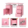 Karlhome 42.5 in. White MDF 3-Drawer Manicure Table Nail Desk with Storage, Doors, Electric Dust Collector - 4 of 4