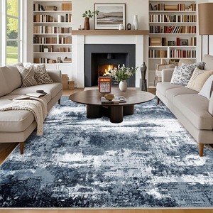 Washable Area Rugs 5'x7' Non-Slip Modern Abstract Soft for Living Room Entryway Bedroom Nursery, Print Pattern Home Decor Aesthetic - 1 of 4