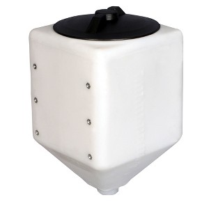 Norwesco 10 Gallon Conical Total Drain Tank for Fertilizer Solutions, Agricultural Chemicals, Plant Foods, and Liquid Feeds, White - 1 of 4