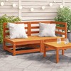 vidaXL Garden Sofa Wax brown Solid pine wood 2-seater Modular - 2 of 4