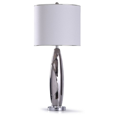 Guildford Fluid Design Table Lamp with Acrylic Accent Drum Shade Silver - StyleCraft