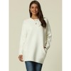 Seta T Women's Fall Winter Round Neck Long Sleeve Casual Tunic Sweater with Pockets - 2 of 4
