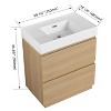 NicBex Bathroom Vanity with Sink,Modern Bathroom Sink Vanity with 2 Drawers,24/30 inch Bathroom Sink Cabinet for Bathroom,Oak/Brown - 3 of 4