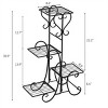 SEVOBAL Metal Plant Stand 4 Tier Flower Holder Racks Patio Stand Holder Outdoor Displaying Plants Flowers Potted Planter Shelves Indoor Shelf Holder - 3 of 4