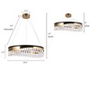 LNC Delphinium 1-Lights 23.6" Modern  Luxury Integrated LED Drum Crystal Chandelier, Gold and Black - 3 of 4