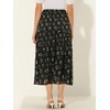 INSPIRE CHIC Women's Floral Elastic Waist Tiered Ruffle Boho Midi Skirts - 4 of 4