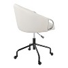 TiramisuBest White Faux Leather Glam Task Chair, Adjustable, Chrome Base, 250 lbs Limit - 3 of 4