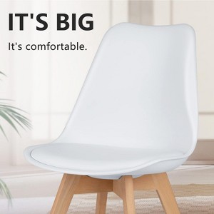 CAVINAS 18.3" PU Leather Upholstered Dning Chairs,Set of 4,Ergonomic Beechwood Frame Modern Minimalist Armless Chairs for Dining Room&Kitchen - 1 of 4