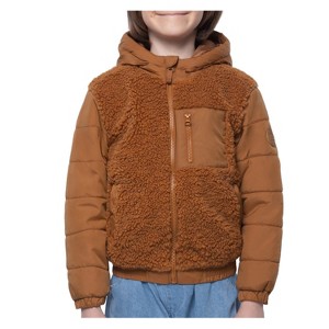 Rokka&Rolla Boys’ High Pile Fleece Bomber Jacket - 1 of 4