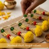 Store Indya Decorative Artificial Marigold and Pearl Toran, Traditional Orange Flower Hanging (Design 1) - 4 of 4