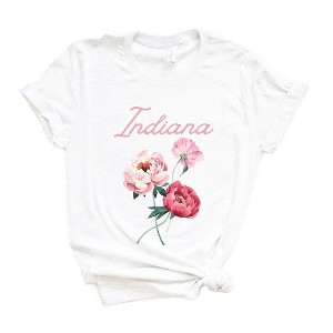 Simply Sage Market Women's Indiana Flower Colorful Short Sleeve Graphic Tee - 1 of 3