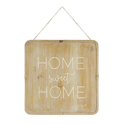 VIP Wood 12 in. Brown Home Sweet Home Hanging Sign