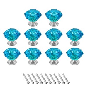 Unique Bargains Crystal Cabinet Knobs with Screw for Cupboard Wardrobe 10 Pcs - 1 of 4