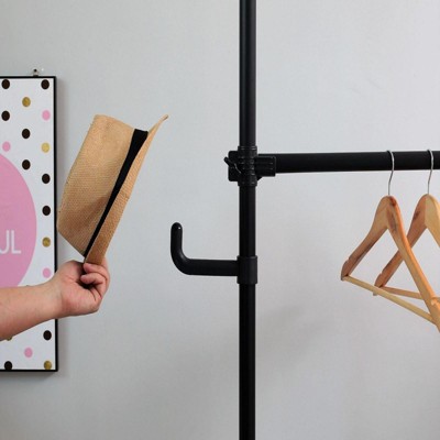 SEVOBAL Freestanding Coat Racks Multi-Functional Adjustable Clothes Drying Rack for Versatile Indoor, White, 118"*4.33"*4.33"