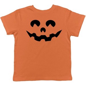 Toddler Cartoon Eyes Pumpkin Face Funny Fall Halloween Scary T shirt - Crazy Dog Toddler T Shirt - 1 of 4