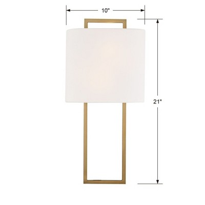 Elegant Vibrant Gold Dimmable Wall Sconce with White Silk Shade