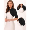 Allegra K Women's Stand Collar Half Sleeve Cropped Cocktail Party Bolero Shrug - 2 of 4