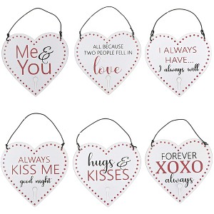 K & K INTERIORS 3.0 Inch Valentine Message Heart Kiss Love Hugs Tree Ornaments - 1 of 4