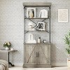 Acekool Tall Bookcase with Doors, 4-Tier Industrial Bookshelf, Farmhouse Storage Shelf with Cabinet, Wood & Metal, Vintage Style - 3 of 4