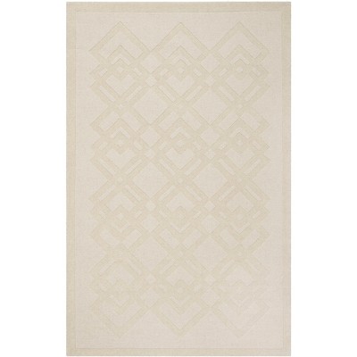Ivory Diamond Braided Handmade Wool 5' x 8' Area Rug
