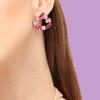 SOHI Women's Rose Pink Crystal Stud Earrings - 3 of 4