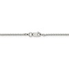 Black Bow Jewelry 1.5mm Rhodium Plated Sterling Silver D/C Solid Spiga Chain Necklace - 3 of 4