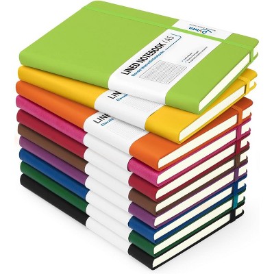 Hardcover Journal Notebooks, 10 Packs A5 Lined Journals Bulk for Writing 200 Pages/100Sheets