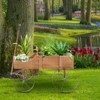 Tangkula Wooden Garden Flower Planter Wagon Wheel Plant Bed Decorative Garden Planter for Backyard Garden - 2 of 4