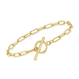Pure Collection by Ross-Simons Italian 18kt Gold Vermeil Paper Clip Link Toggle Bracelet - 1 of 4