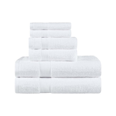 Modern Solid Classic Premium Luxury Cotton 6 Piece Bath, Face, And