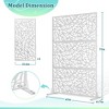 TOAOTBNBO Metal Privacy Screen with Stand, Decorative Privacy Fence Panels with Net Pattern, Outdoor Privacy Screen for Garden, White - 3 of 4