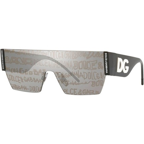Dolce & Gabbana Dg 2233 3277k1 Unisex Shield Sunglasses Black 43mm : Target