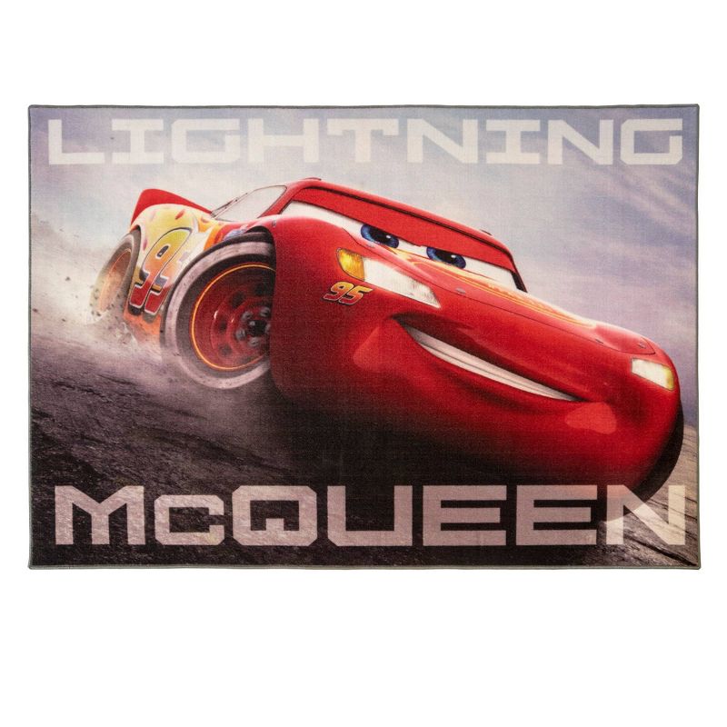 4&#34;x6&#34; Disney Pixar Cars Lighting McQueen Youth Digital Printed Kids&#39; Area Rug, 1 of 5