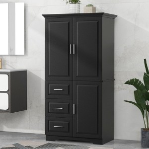 NicBex Tall&Wide Bathroom Storage Cabinet with Adjustable Shelves,3 Doors&3 Drawers,Freestanding Cabinet with Anti-Tipping Device for Bathroom - 1 of 4