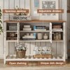 Entryway Table with 2 Doors, Farmhouse Sofa Table with Adjustable Storage Shelf, Console Table, White - 3 of 4