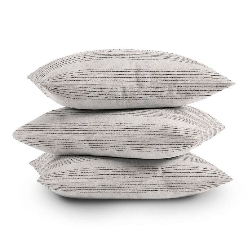 Holli Zollinger Linen Stripe Rustic Outdoor Throw Pillow Black/White - Deny Designs, 4 of 5