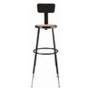 Hampden Furnishings Set of 2 32"-39" Height Adjustable Heavy Duty Steel Accent Barstools with Backrest Black: Modern Design - 3 of 4