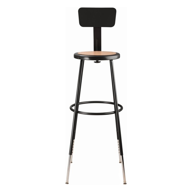 Set of 2 32&#34;-39&#34; Height Adjustable Heavy Duty Steel Accent Barstools with Backrest Black - Hampden Furnishings, 3 of 11