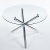 NicBex Space Saving Round Glass Dining Table with Cross Metal Legs,Modern Kitchen Table Bar Table,Dining Room Furniture - 3 of 4