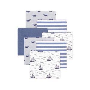 Little Treasure Hudson Baby Boys Cotton Poly Flannel Receiving Blankets 7Pk Multipack - 1 of 2