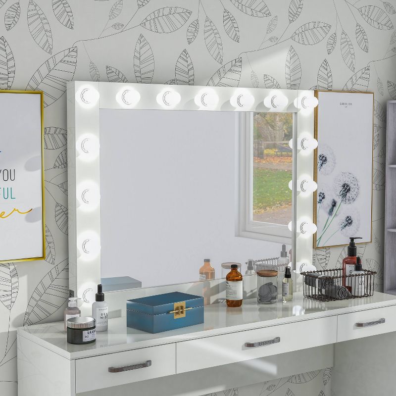 15pc Grayde Mirror with Bulbs and USB Charger Luminous White - HOMES: Inside + Out, 3 of 9