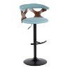 LumiSource Set of 2 Gardenia Adjustable Barstools Black Metal/Walnut Fabric - 2 of 4