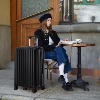 20"/24"/28" 3 pcs/set in ABS Spinner Wheel Luggage, Carry on Suitcase with Cup Holder & USB Port & Phone Holder