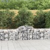 vidaXL Gabion Basket 3 Pcs Outdoor Garden Arched Retaining Wall - Galvanized Iron - Decorative Barrier 78.7"x19.7"x23.6"/31.5" - 2 of 4