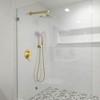 Cobbe Brushed Gold Single Handle Wall Mount Shower Faucet Set with 9-Inch Showerhead 5-Settings Hand Shower 15.74-Inch Shower Arm and Valve - 2 of 4