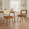 Art Leon Set of 2 Faux Leather Armless Cane Dining Chair with Metal Frame - 2 of 3