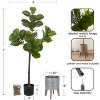 Kate and Laurel Fidmont Faux Fiddle Fig Tree with Gavri Metal Planter Pot, 4 FT, Silver and Rustic Brown - 2 of 4