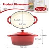SEVOBAL Pots and Pans Oval Dutch Oven for Bread Baking, 4.5 Quart Non Stick Enameled Cast Iron Dutch Oven Pot with Lid, Red, 11.42"*8.07"*4.53" - 4 of 4