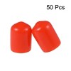 Unique Bargains Rubber Vinyl Round Tube Bolt Thread Protectors End Caps Cover Red 50 Pcs - 2 of 4