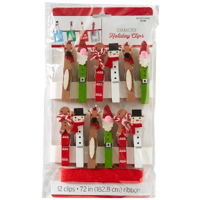 12ct IG Design Group Wood Character Card Garland Reindeer/Gnome/Gingerbread/Snowmen